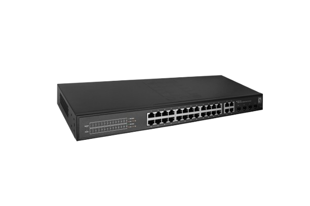 Hilbert 28-Port Gigabit Smart Lite Switch, 24 x Gigabit RJ45, 4 x Gigabit SFP/RJ45 Combo